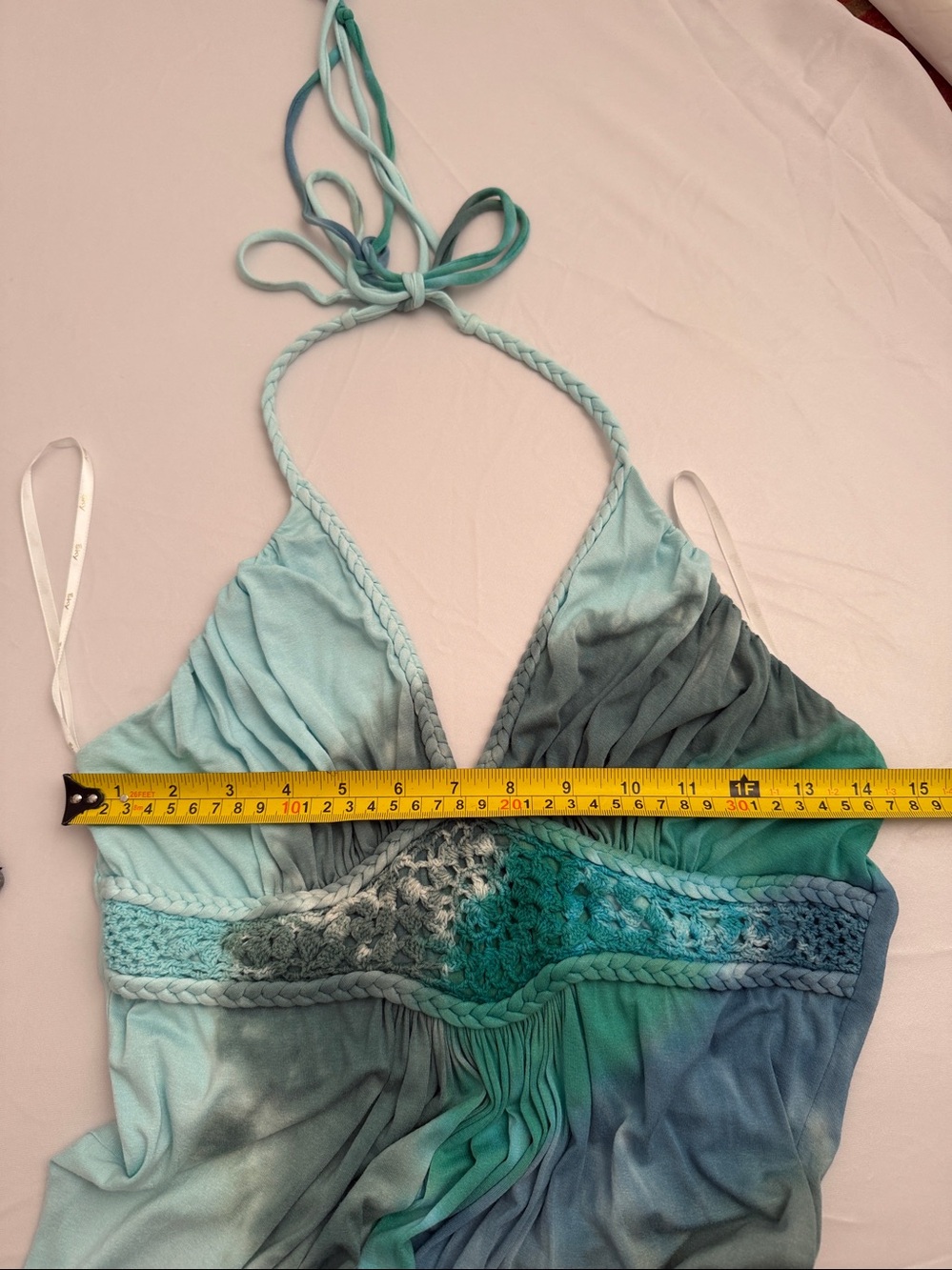 Sky Sabola multicolor tie-dye halter dress M - Picture 6 of 13